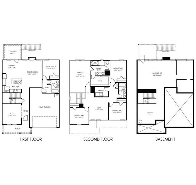 2D floor plan layout of this home in Martin Springs - Estate Series, Lawrenceville, GA (Image 4).