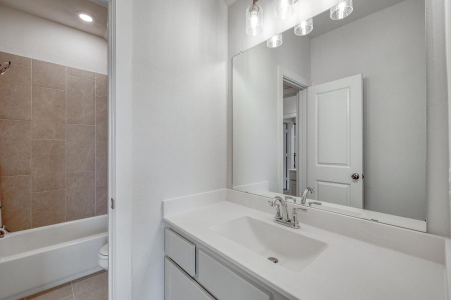 Furnished interior view inside a new home in Santa Rita Ranch - 60', Liberty Hill (Image 5). Furnished interior view inside a new home in Santa Rita Ranch - 60', Liberty Hill (Image 5).