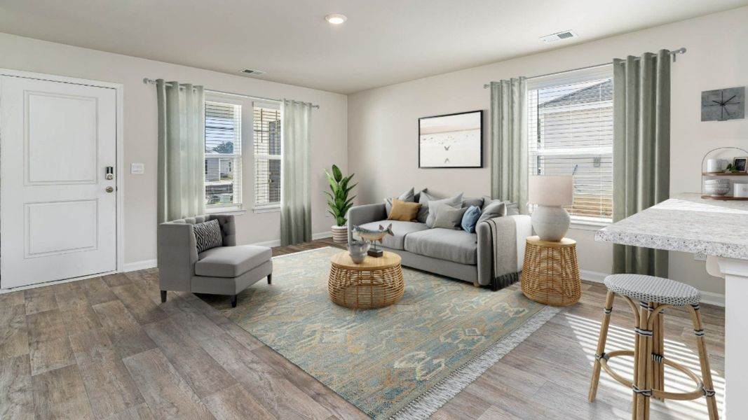 Representative furnished interior of a home built from the CURTIS by D.R. Horton in The Cottages at Blake Farm, Wilmington (Image 18). Representative furnished interior of a home built from the CURTIS by D.R. Horton in The Cottages at Blake Farm, Wilmington (Image 18).