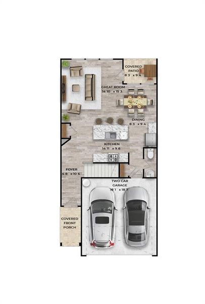2D floor plan layout of this home in Alcovy Meadows, Dacula, GA (Image 3).