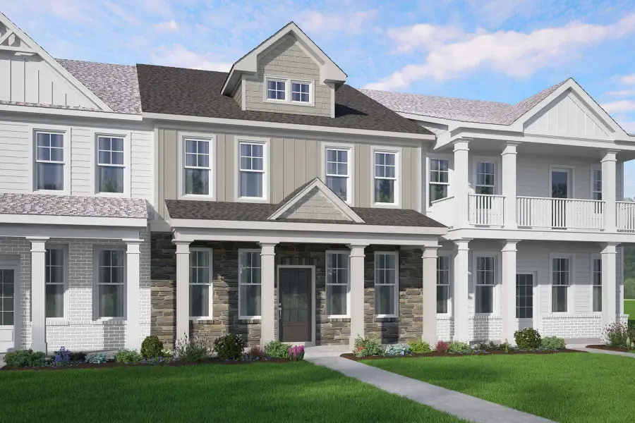 Representative exterior photo of a completed home built from the Ericson by McKinley Homes in Mulberry Summit, Flowery Branch, GA (Image 3). Representative exterior photo of a completed home built from the Ericson by McKinley Homes in Mulberry Summit, Flowery Branch, GA (Image 3).