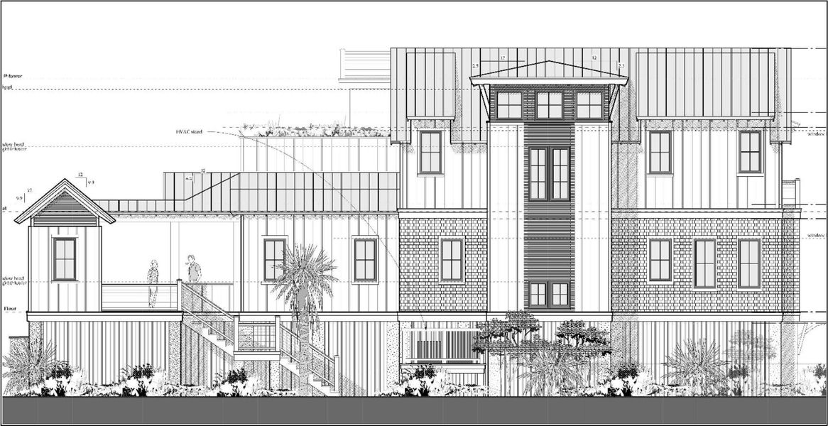 Exterior rendering of this home design in , Sullivan's Island, SC (Image 6). Exterior rendering of this home design in , Sullivan's Island, SC (Image 6).