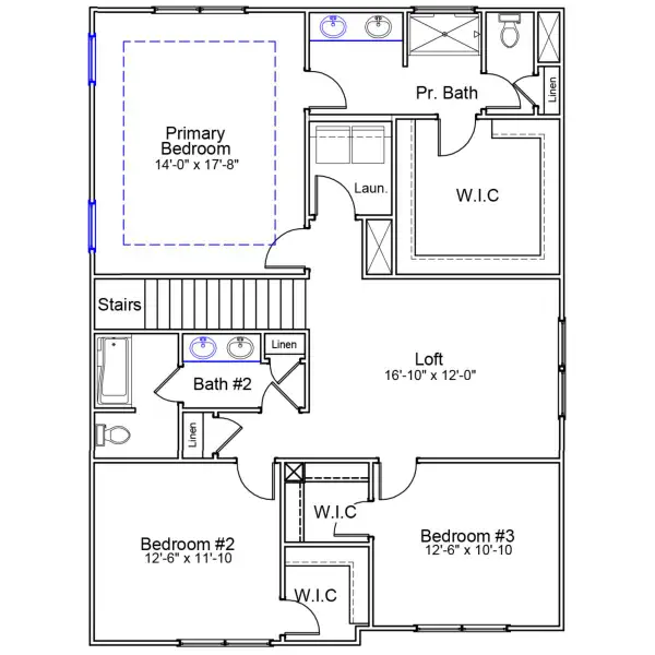 2D floor plan layout of this home in Golden Ridge, Youngsville, NC (Image 3).