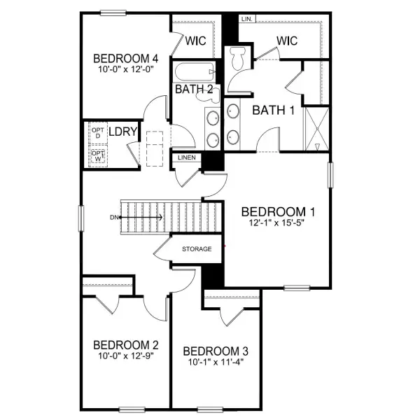 2D floor plan layout for the Aisle by D.R. Horton in Sweetwater Village, Rockwell, NC (Image 4).
