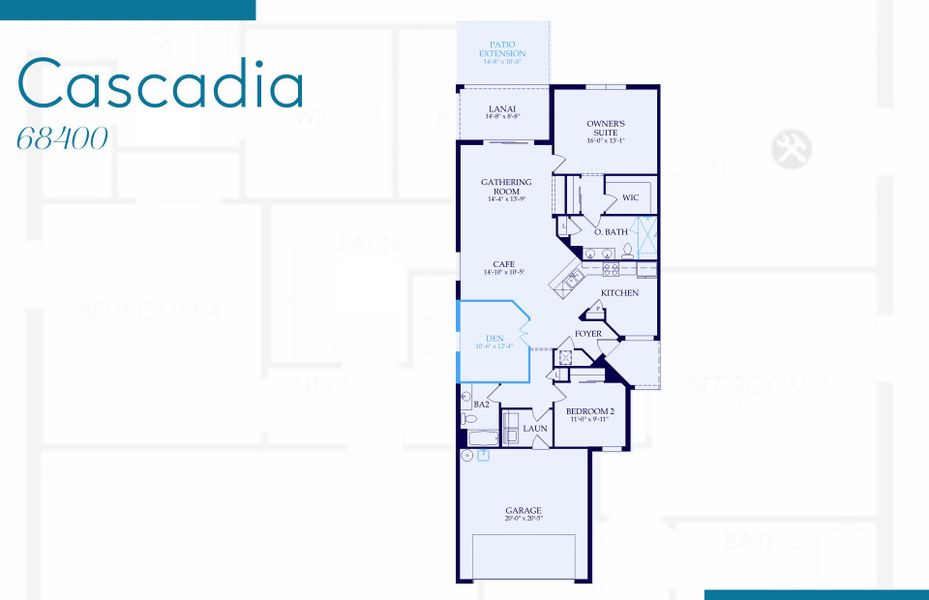 2D floor plan layout of this home in Talon Preserve on Palmer Ranch, Nokomis, FL (Image 3).