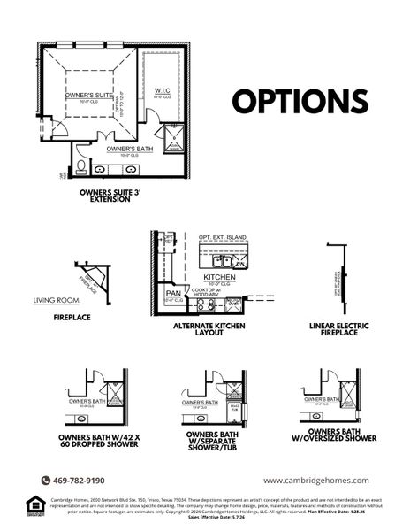2D floor plan layout for the Laney by Cambridge Homes in Ribbonwood, Aubrey, TX (Image 5).