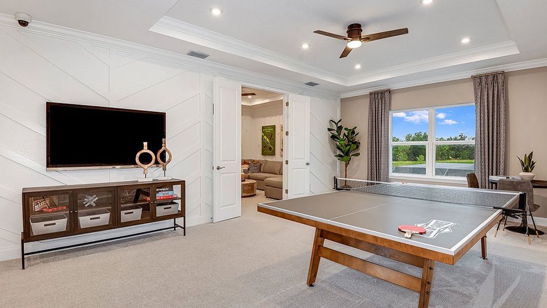 Representative furnished interior of a home built from the Barbuda by Taylor Morrison in Headwaters at Lofton Creek, Yulee (Image 11).