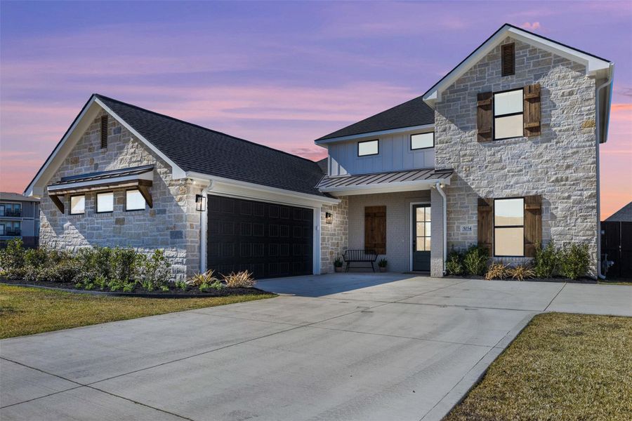 Front exterior of a new home in , Bryan, TX, highlighting curb appeal (Image 28).