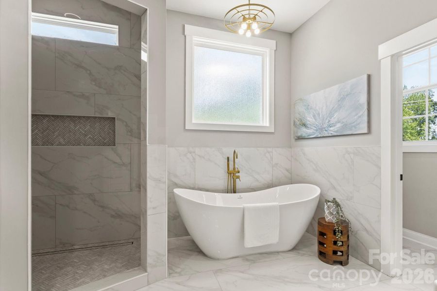 Furnished interior view inside a new home in , Clover (Image 35).