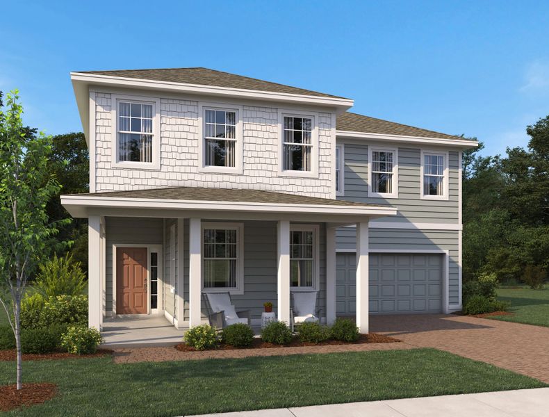 Representative exterior photo of a completed home built from the Moseley II by Ashton Woods in Ardisia Park Traditional, New Smyrna Beach, FL (Image 19).