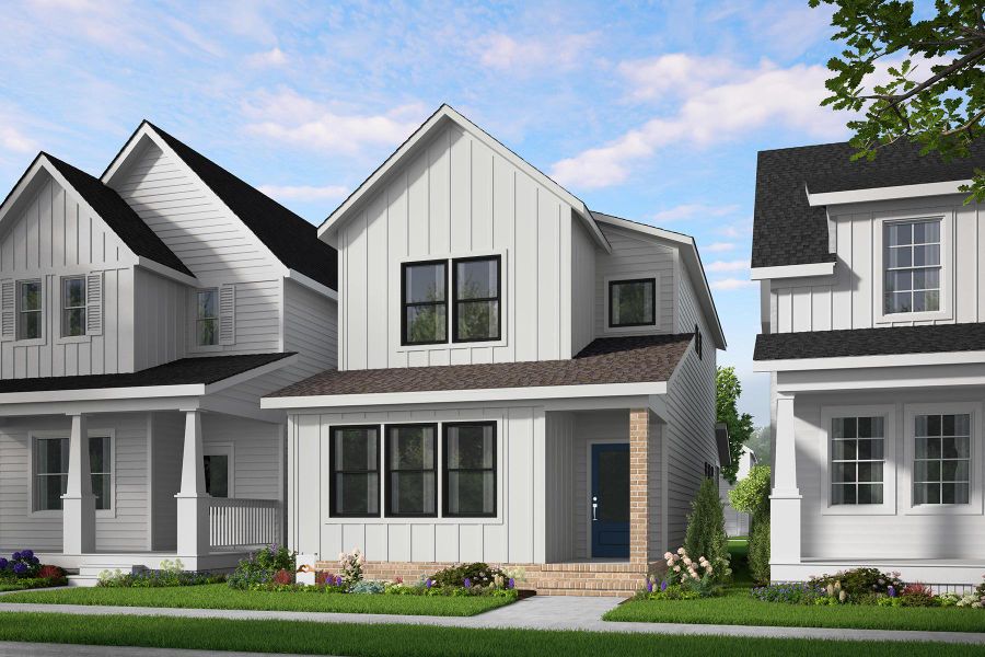Representative exterior photo of a completed home built from the Hero by Garman Homes in Allen Park, Raleigh, NC (Image 1). Representative exterior photo of a completed home built from the Hero by Garman Homes in Allen Park, Raleigh, NC (Image 1).