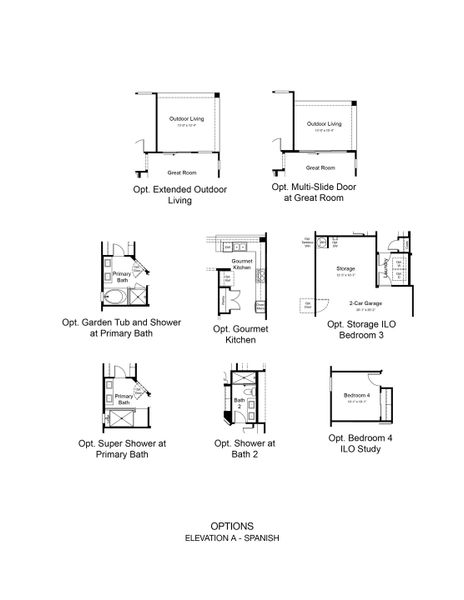 2D floor plan layout of this home in Paradisi Discovery Collection, Surprise, AZ (Image 4).