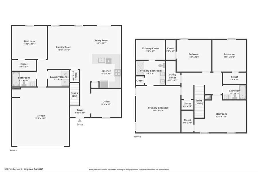 2D floor plan layout of this home in Kingston Park, Kingston, GA (Image 5). 2D floor plan layout of this home in Kingston Park, Kingston, GA (Image 5).