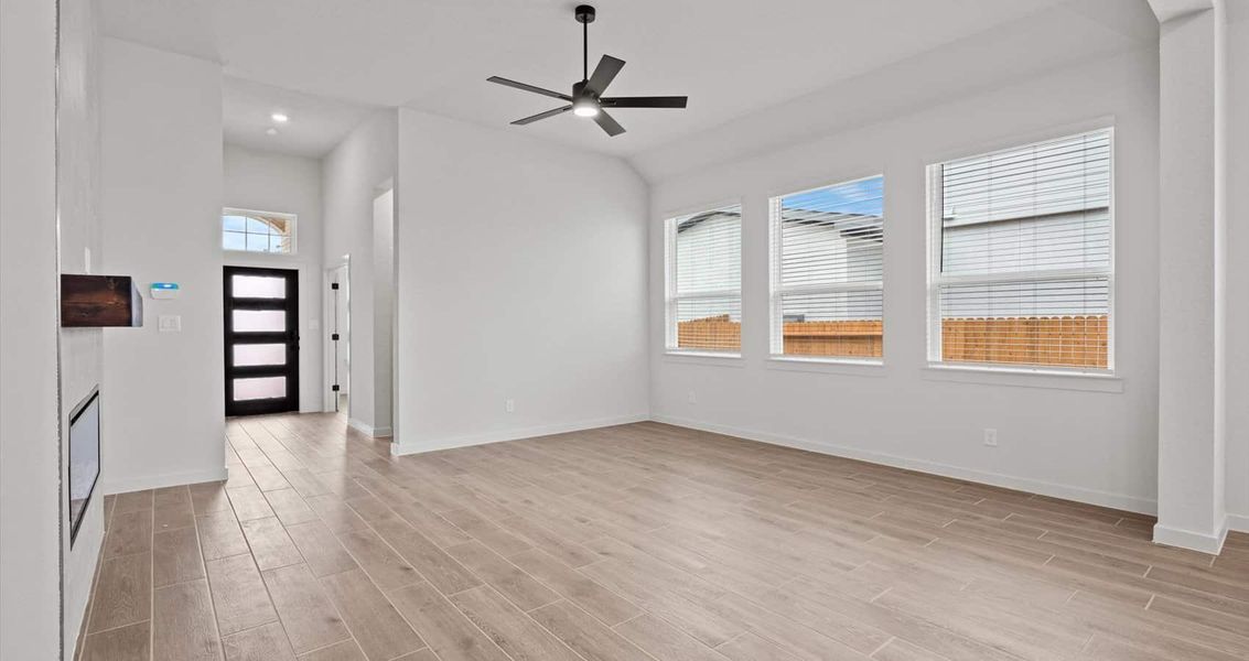 Representative unfurnished interior of a home built from the Rhyan by Chesmar Homes in Stream Waters, Seguin (Image 8). Representative unfurnished interior of a home built from the Rhyan by Chesmar Homes in Stream Waters, Seguin (Image 8).