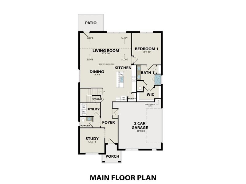 2D floor plan layout for the The Ridgeport E by Davidson Homes LLC in Benders Cove, Mount Juliet, TN (Image 3).
