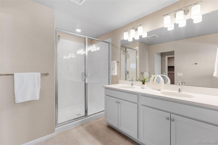 Furnished interior view inside a new home in Woodrose at Painted Prairie, Aurora (Image 8). Furnished interior view inside a new home in Woodrose at Painted Prairie, Aurora (Image 8).