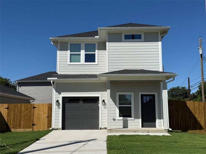 View of front of house featuring covered porch, a garage, a shingled roof, and concrete driveway View of front of house featuring covered porch, a garage, a shingled roof, and concrete driveway