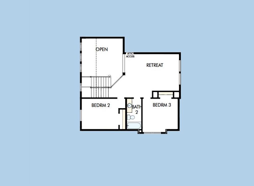 2D floor plan layout for the The Schofield by David Weekley Homes in Landmark, Denton, TX (Image 4).