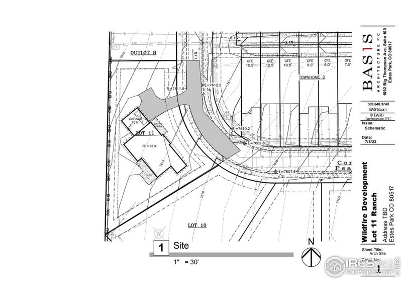 Positioning of the home on the .43 acre lot.