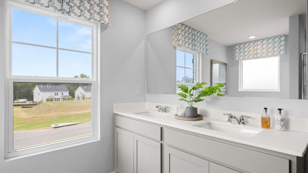 Representative furnished interior of a home built from the Halton by D.R. Horton in Bridle Creek, Locust Grove (Image 16).