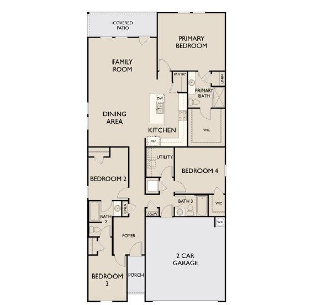2D floor plan layout for the Prism by Starlight Homes in The Trails, Phoenix, AZ (Image 3).