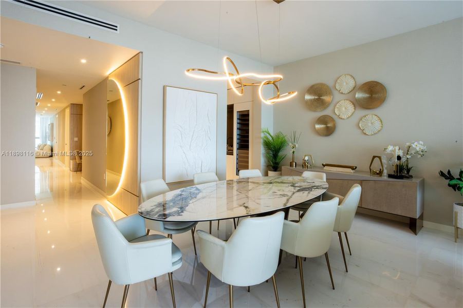 Furnished interior view inside a new home in Aston Martin Residences, Miami (Image 10). Furnished interior view inside a new home in Aston Martin Residences, Miami (Image 10).