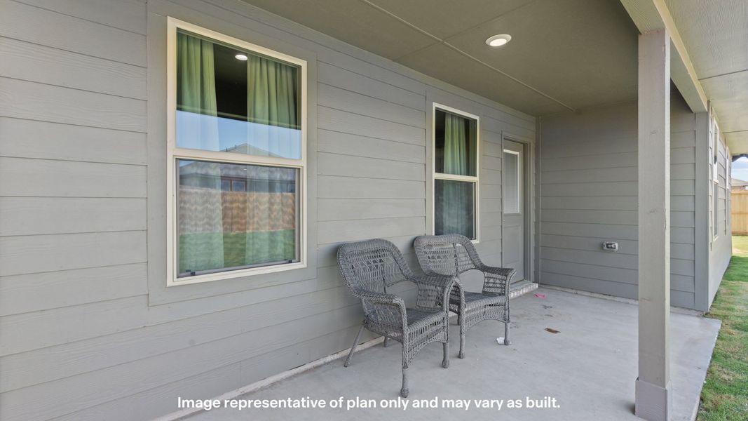 Exterior details and patio area of a home in Homestead at Parks Bell Ranch, Odessa (Image 3).