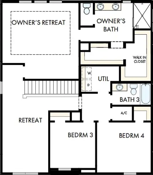 2D floor plan layout of this home in Oakfield at Mount Dora Cottage Series, Mount Dora, FL (Image 3). 2D floor plan layout of this home in Oakfield at Mount Dora Cottage Series, Mount Dora, FL (Image 3).