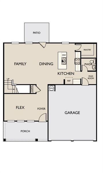2D floor plan layout of this home in The Pointe at Heron Bay, Locust Grove, GA (Image 3).