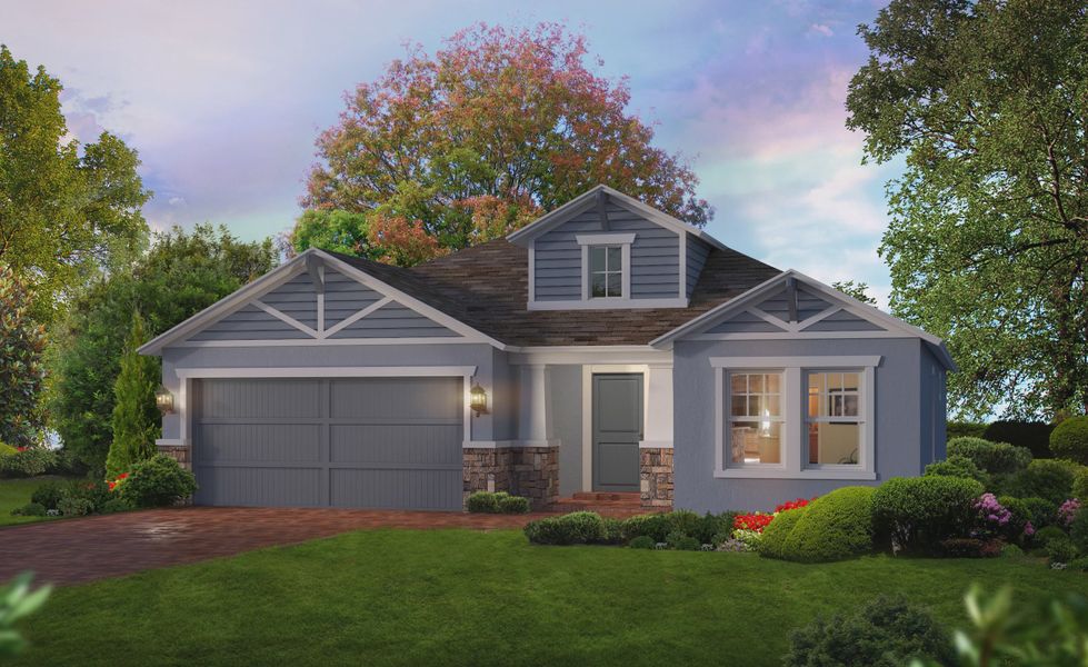 Representative exterior photo of a completed home built from the Fontana by ICI Homes in Mosaic, Daytona Beach, FL (Image 2).