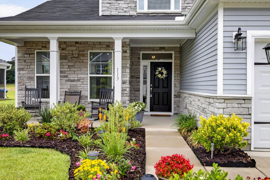 Exterior details and patio area of a home in Parker's Preserve, Ridgeville (Image 3).