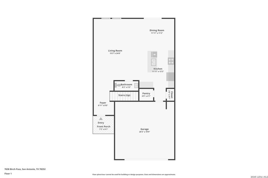 2D floor plan layout of this home in Hennersby Hollow, San Antonio, TX (Image 5).