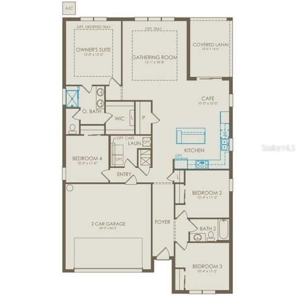 2D floor plan layout of this home in Parkside Trails, Clermont, FL (Image 3).