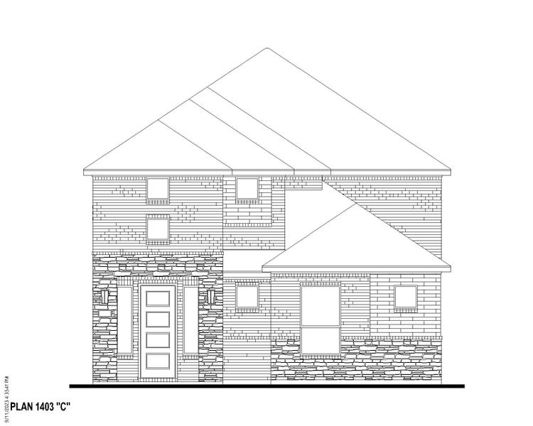 Plan 1403 Elevation C w/ Stone