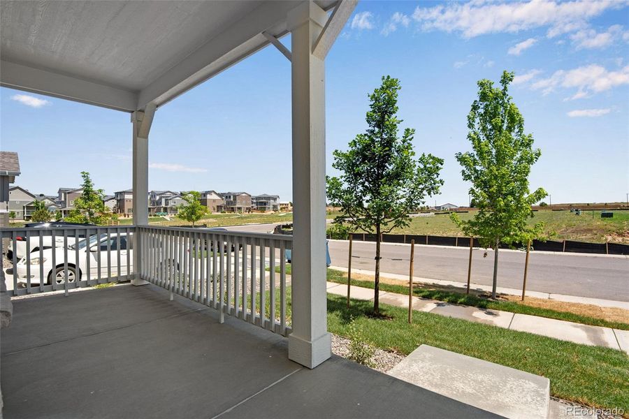 Exterior details and patio area of a home in Reunion Ridge, Commerce City (Image 34).