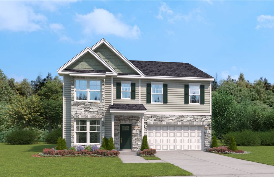 Representative exterior photo of a completed home built from the The Pinewood by Stanley Martin Homes in Zanes Creek, Inman, SC (Image 2).