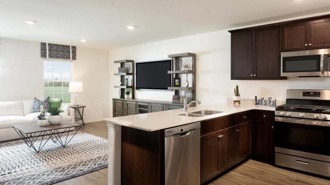 Furnished interior view inside a new home in Plum Creek North, Kyle (Image 7).