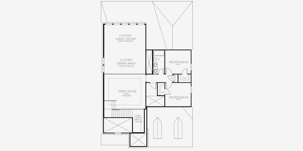 2D floor plan layout of this home in Lariat 50', Liberty Hill, TX (Image 3).