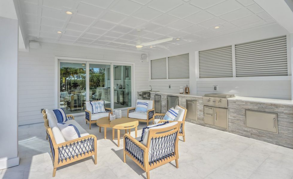 Exterior details and patio area of a home in Courtney Grove, St. Augustine (Image 32). Exterior details and patio area of a home in Courtney Grove, St. Augustine (Image 32).