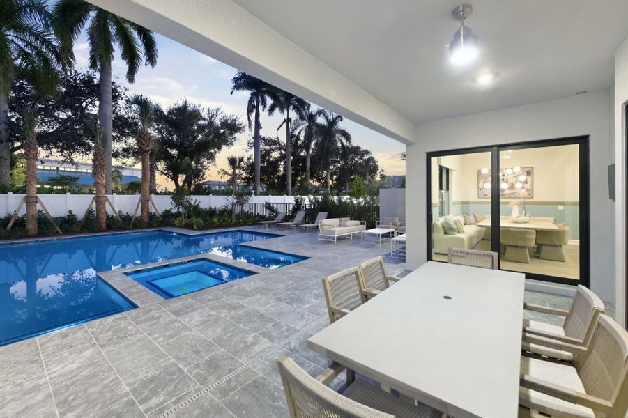 Representative exterior details of a home built from the Scarlett by DiVosta in The Reserve at Eastpointe, Palm Beach Gardens (Image 3).