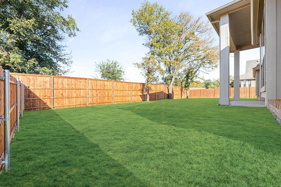 Exterior details and patio area of a home in Hayes Crossing, Midlothian (Image 21).