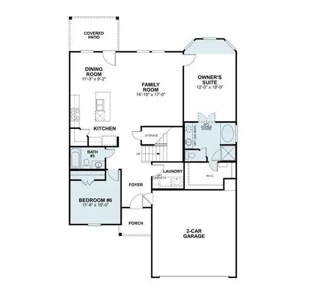2D floor plan layout of this home in Lago Mar, Santa Fe, TX (Image 4).