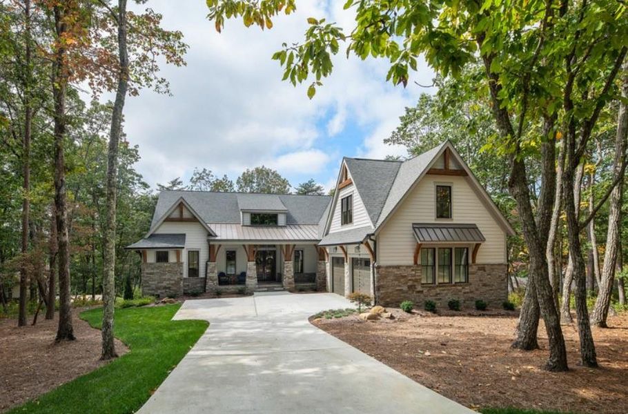 Front exterior of a new home in , Dahlonega, GA, highlighting curb appeal (Image 19). Front exterior of a new home in , Dahlonega, GA, highlighting curb appeal (Image 19).