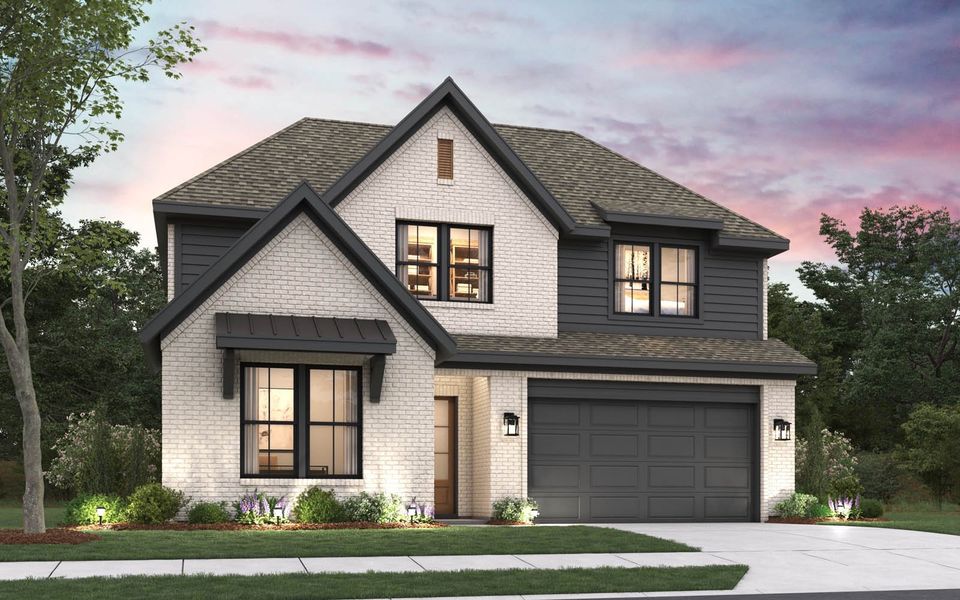 Representative exterior photo of a completed home built from the Becker by Cambridge Homes in Ribbonwood, Aubrey, TX (Image 1). Representative exterior photo of a completed home built from the Becker by Cambridge Homes in Ribbonwood, Aubrey, TX (Image 1).