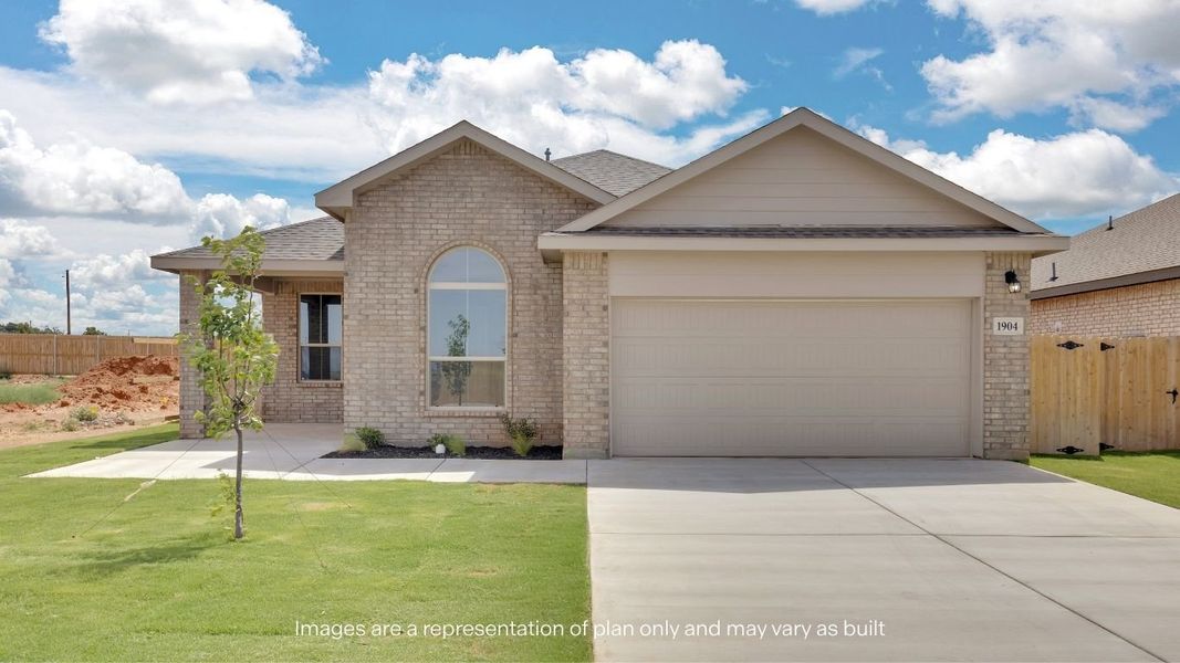 Front exterior of a new home in Mustang Ridge, Andrews, TX, highlighting curb appeal (Image 1). Front exterior of a new home in Mustang Ridge, Andrews, TX, highlighting curb appeal (Image 1).