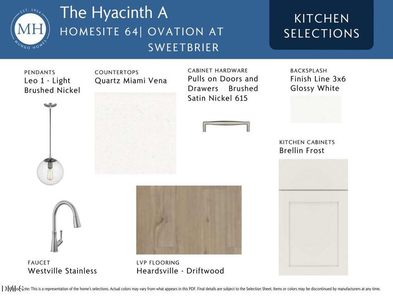 OVS 64 Kitchen selections OVS 64 Kitchen selections