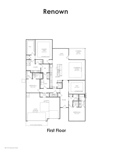 2D floor plan layout for the Renown by Del Webb in Del Webb Bridgeland, Cypress, TX (Image 4).