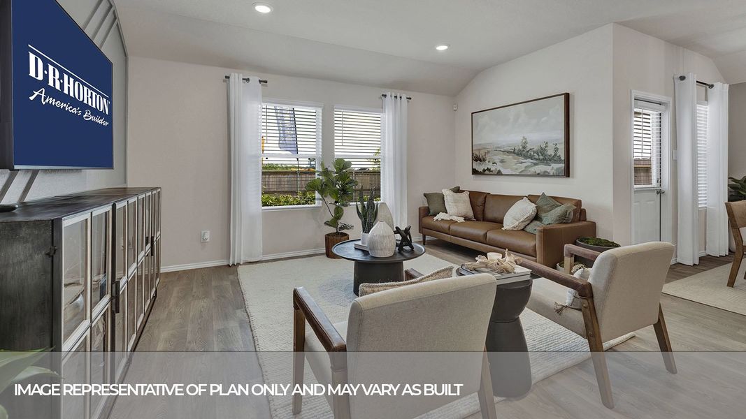 Representative furnished interior of a home built from the The Irvine by D.R. Horton in Navarro Fields, Seguin (Image 15). Representative furnished interior of a home built from the The Irvine by D.R. Horton in Navarro Fields, Seguin (Image 15).