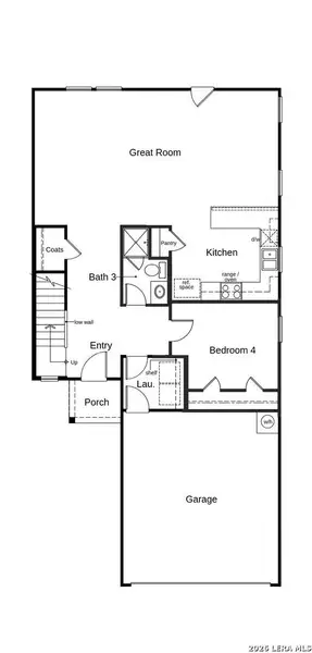 2D floor plan layout of this home in Medina Crossing, Von Ormy, TX (Image 3).