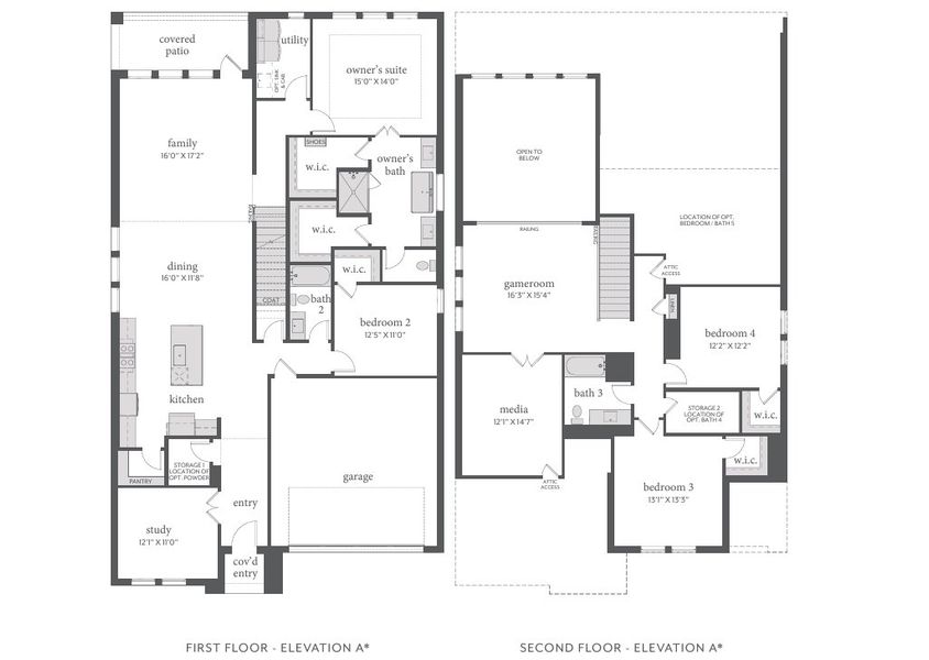 2D floor plan layout for the Orleans II by Normandy Homes in Painted Tree - Woodland West, McKinney, TX (Image 3). 2D floor plan layout for the Orleans II by Normandy Homes in Painted Tree - Woodland West, McKinney, TX (Image 3).